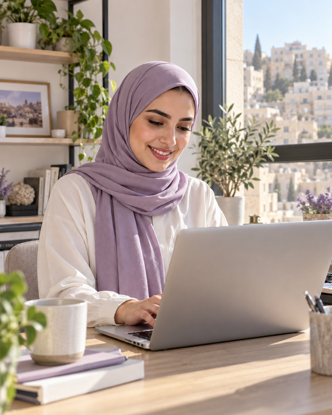 صانع فيديو يعمل على حاسوب محمول