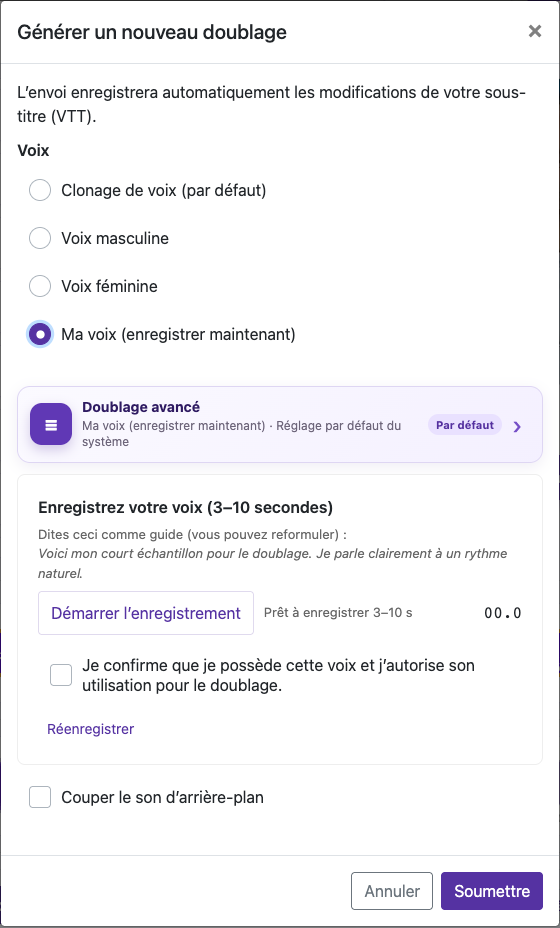 Enregistrer 3–10 secondes — Ordinateur