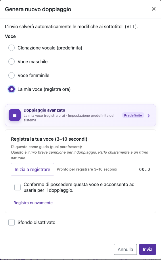 Registra 3–10 secondi — Computer