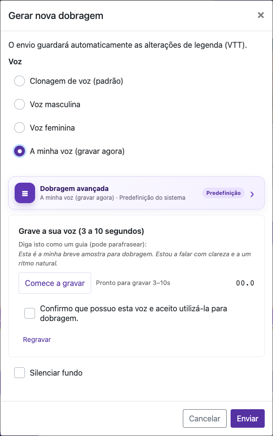 Grave 3–10 segundos — Computador