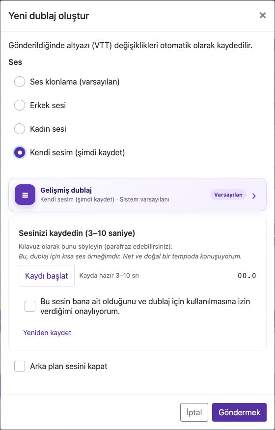 3–10 saniye kaydedin — Bilgisayar