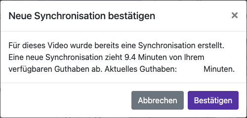 Beispiel einer erneuten Synchronisation — Desktop