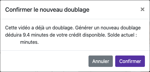 Exemple de nouvelle génération de doublage — Ordinateur