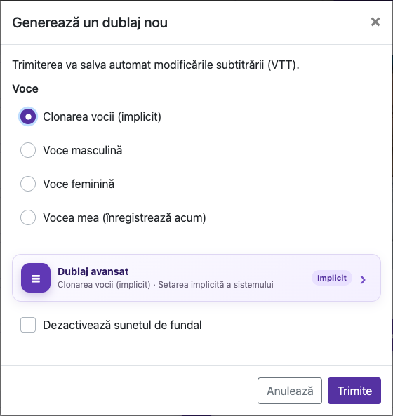Deschide opțiunile de voce — Calculator