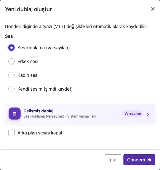 Dublaj seçeneklerini açın — Bilgisayar