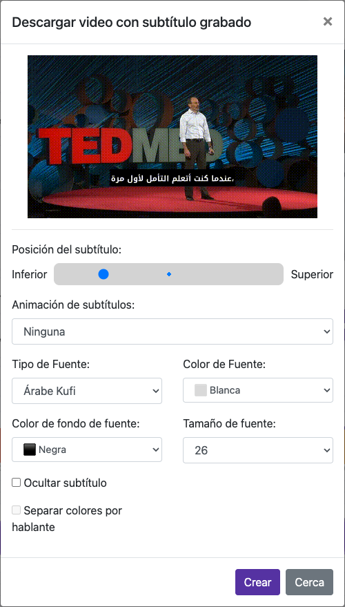 Configura la apariencia de los subtítulos — Ordenador