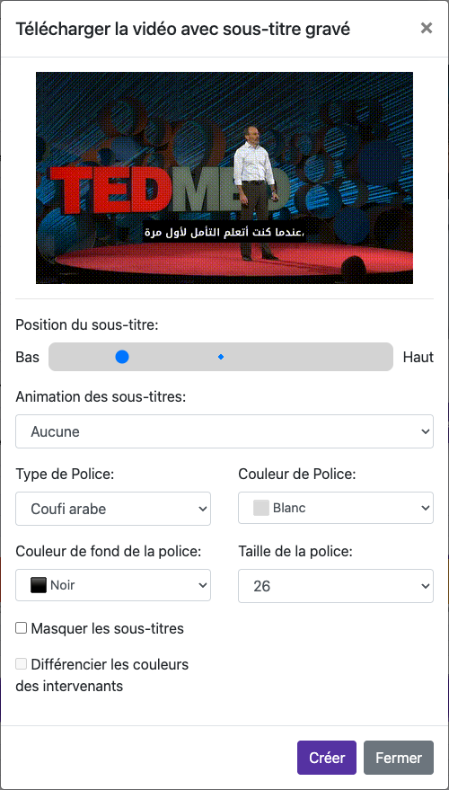 Définir l’apparence des sous-titres — Ordinateur