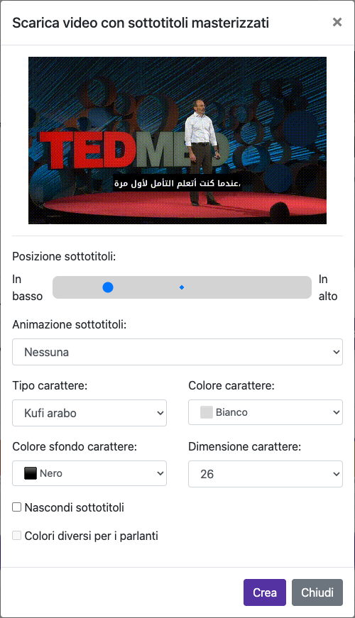Imposta l’aspetto dei sottotitoli — Computer
