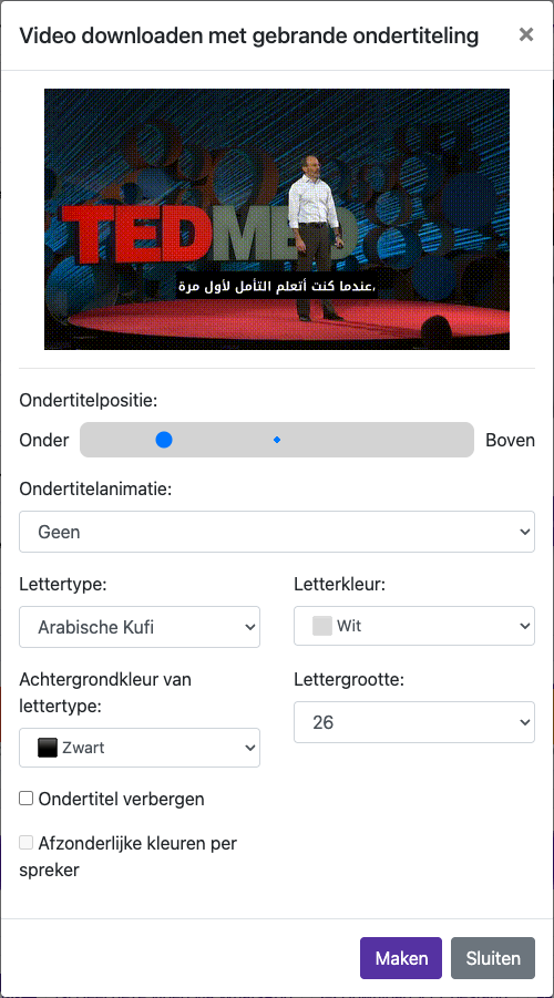 Stel de ondertitelvormgeving in — Desktop