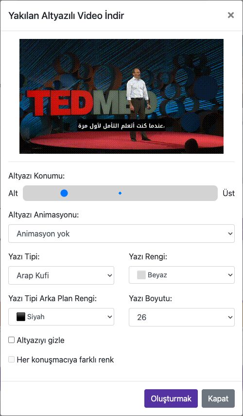 Altyazı görünümünü ayarlayın — Bilgisayar