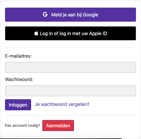 Log in — Desktop