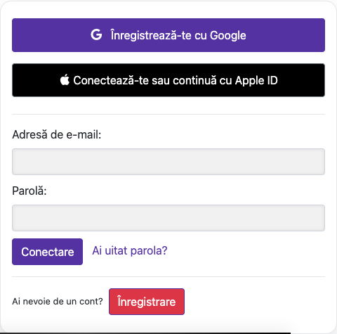 Conectează-te — Calculator