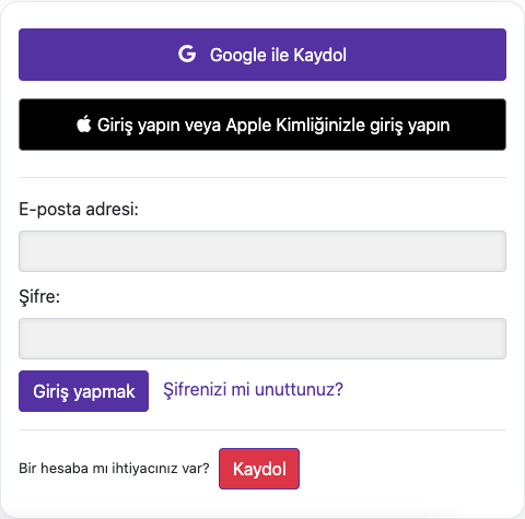 Oturum açın — Bilgisayar