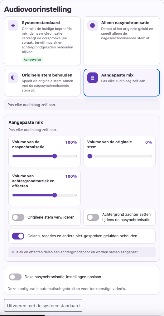 Pas muziek en effecten aan — Desktop