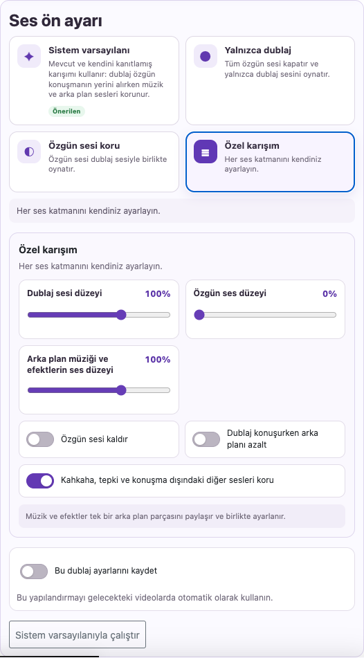 Müziği ve efektleri ayarlayın — Bilgisayar
