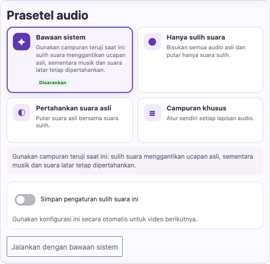 Pilih suara dan campuran — Komputer