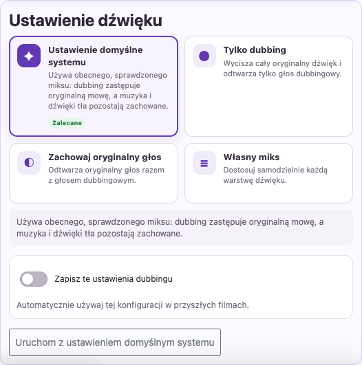 Wybierz głos i miks — Komputer