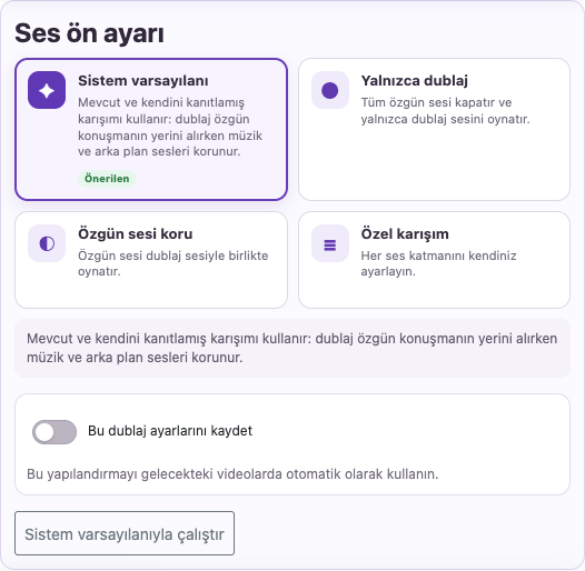 Bir ses ve karışım seçin — Bilgisayar