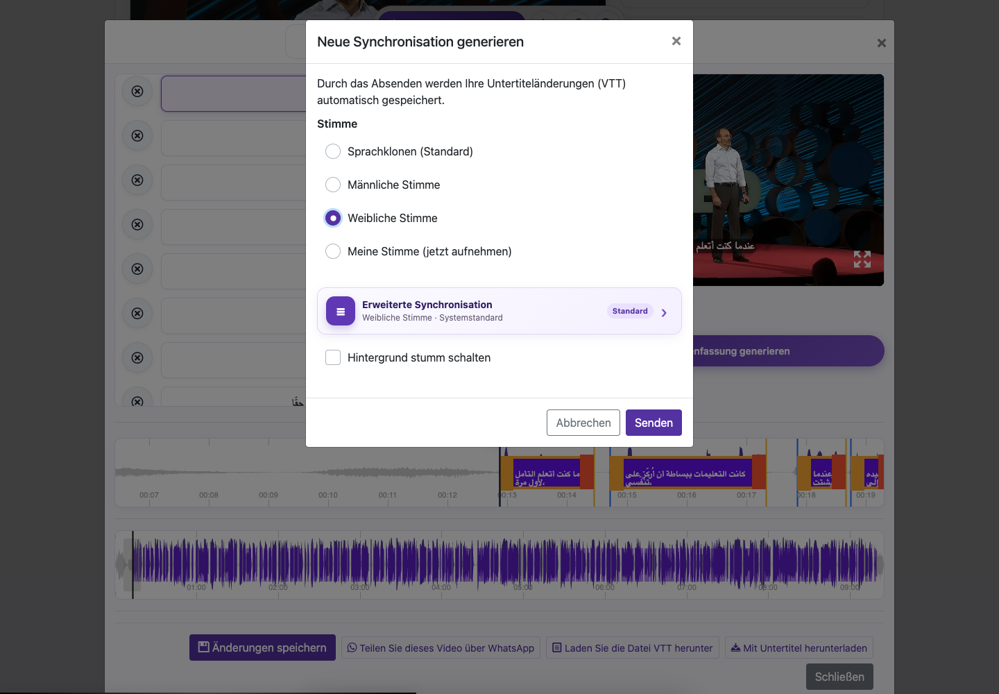 Die richtige Stimme wählen — Desktop