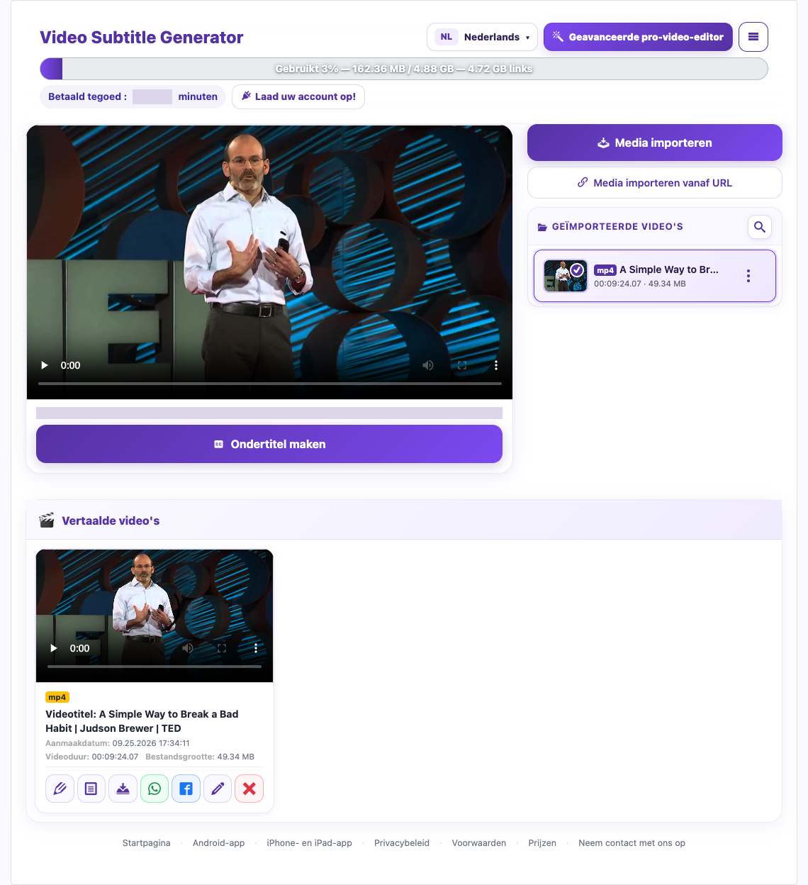 Bekijk uw beschikbare saldo — Desktop