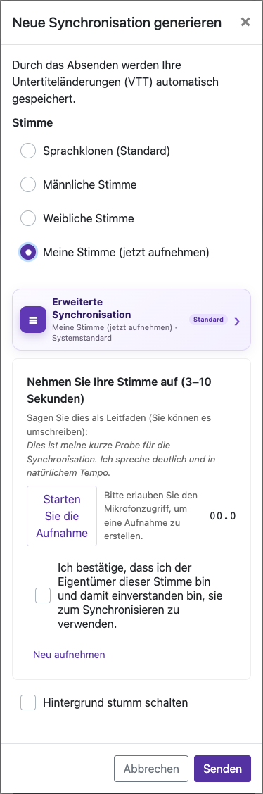 3–10 Sekunden aufnehmen — Mobil