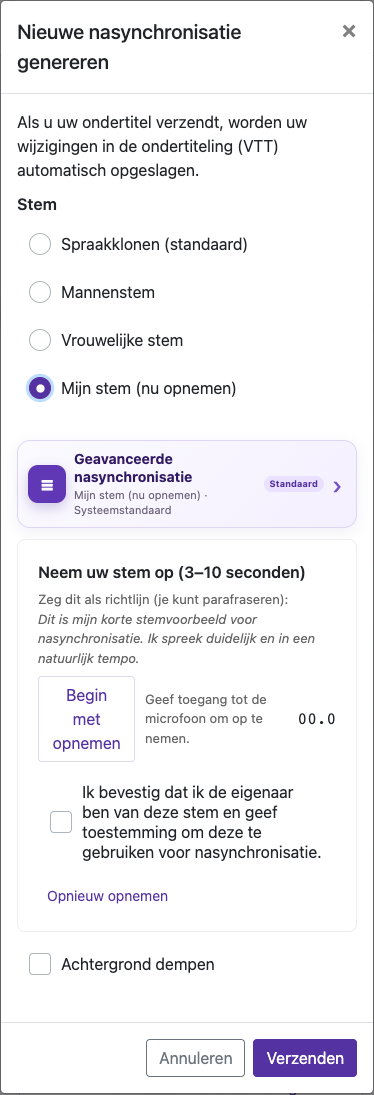 Neem 3–10 seconden op — Mobiel