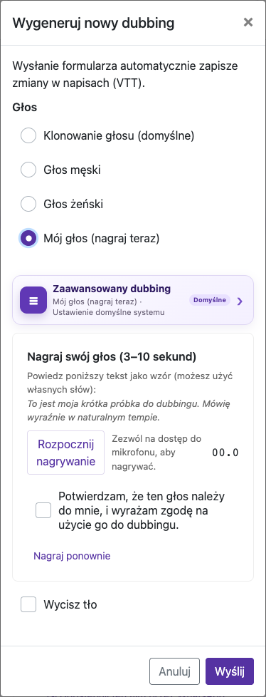 Nagraj 3–10 sekund — Telefon