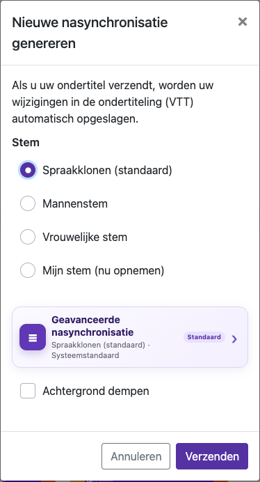 Open de nasynchronisatieopties — Mobiel