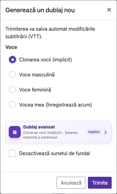 Deschide opțiunile de voce — Mobil