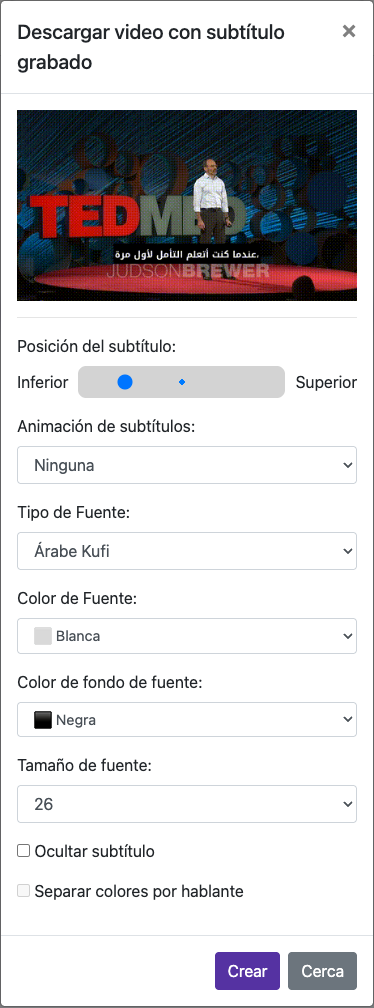 Configura la apariencia de los subtítulos — Móvil