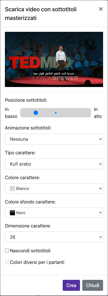 Imposta l’aspetto dei sottotitoli — Mobile