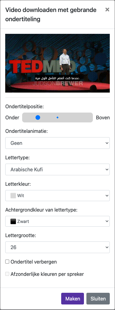 Stel de ondertitelvormgeving in — Mobiel