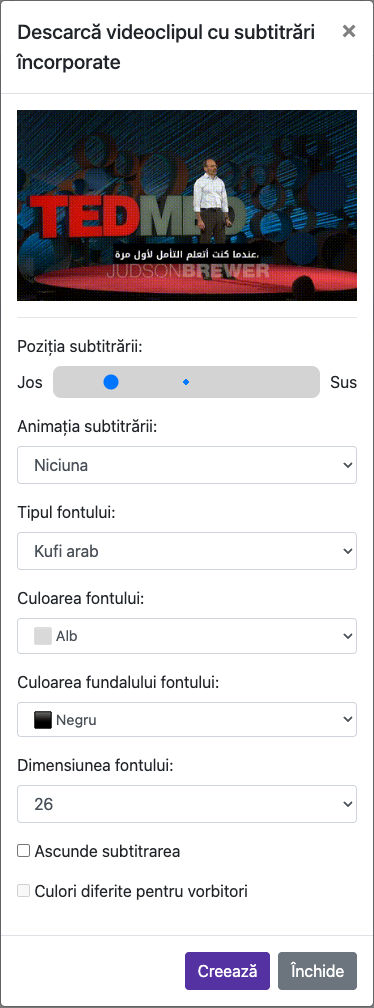 Stabilește aspectul subtitrărilor — Mobil