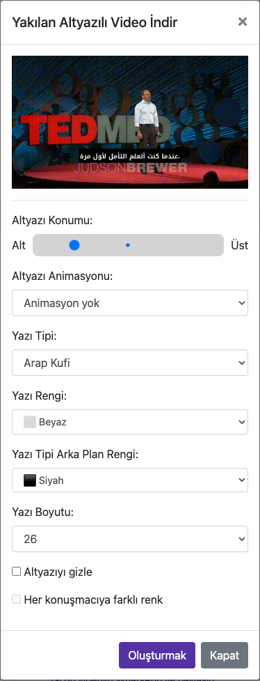 Altyazı görünümünü ayarlayın — Mobil