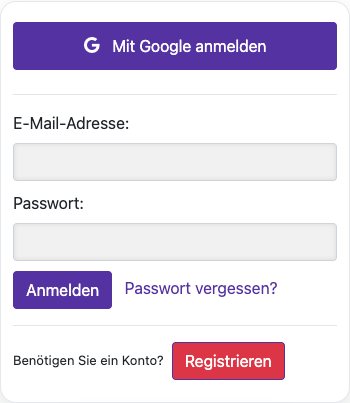 Anmelden — Mobil
