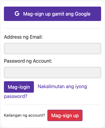 Mag-sign in — Mobile