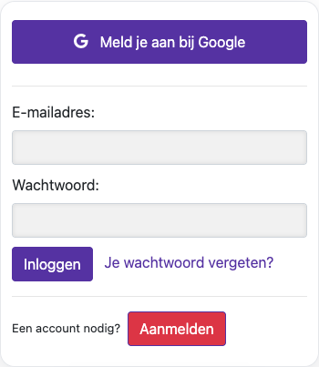Log in — Mobiel