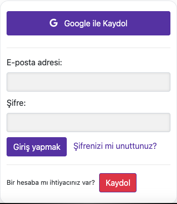 Oturum açın — Mobil