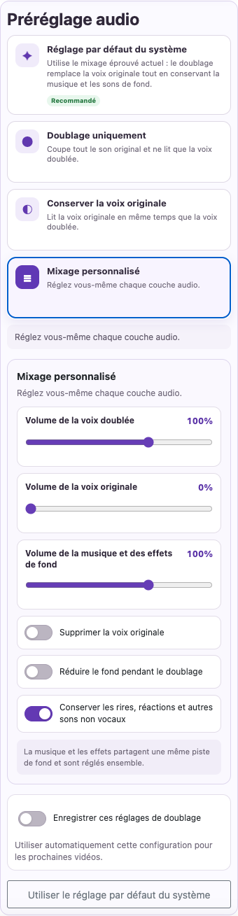 Régler la musique et les effets — Mobile
