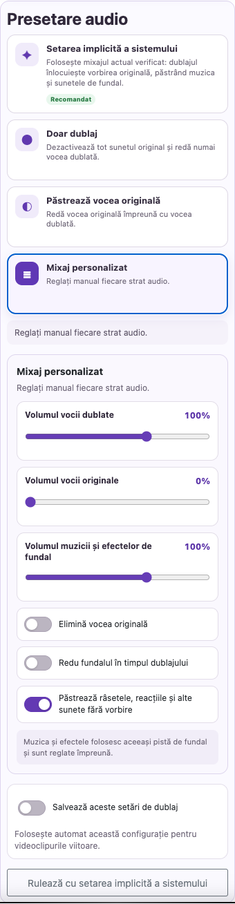 Ajustează muzica și efectele — Mobil