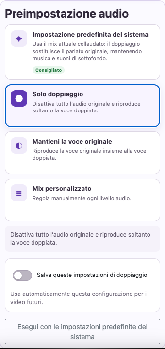Rimuovi il parlato sovrapposto — Mobile