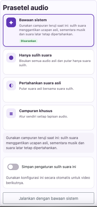 Pilih suara dan campuran — Ponsel