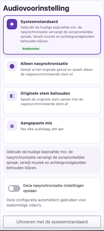 Selecteer een stem en mix — Mobiel