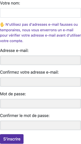Saisir vos informations — Mobile