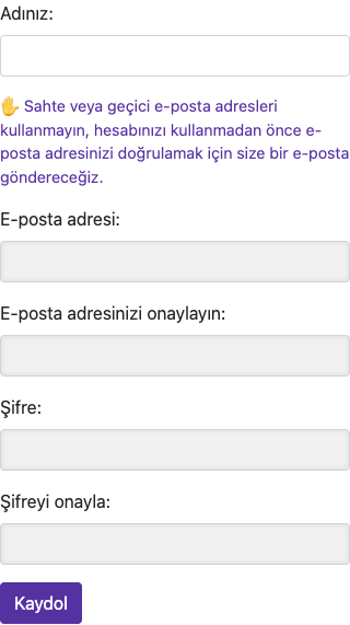 Bilgilerinizi girin — Mobil