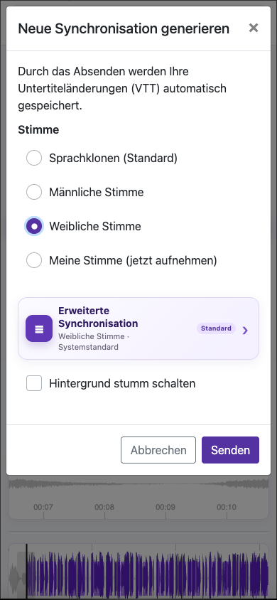Die richtige Stimme wählen — Mobil