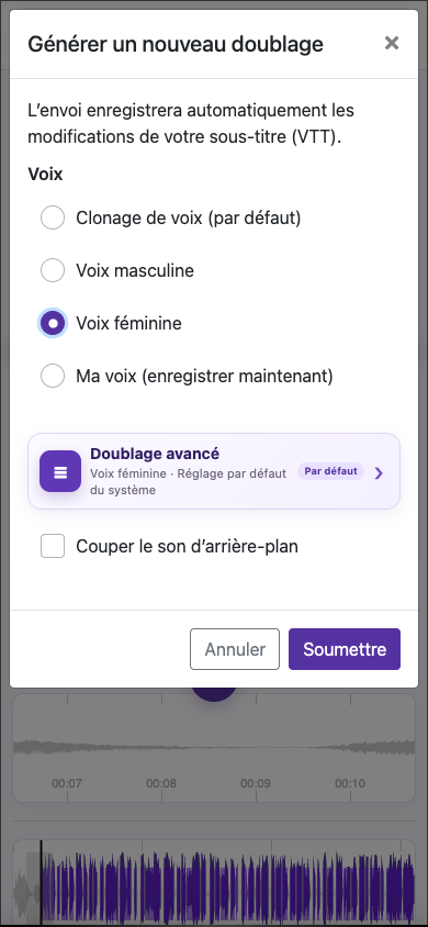 Choisir la bonne voix — Mobile