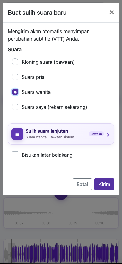 Pilih suara yang tepat — Ponsel